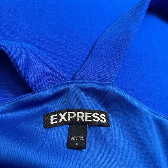 NEW Express Blue Sleeveless Cut-Out Fit And Flare Dress Size 0 Spring & Summer - Picture 3 of 6
